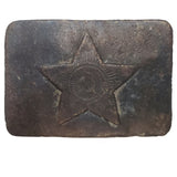 Russian Red Star Insignia Stamped Brass Plate