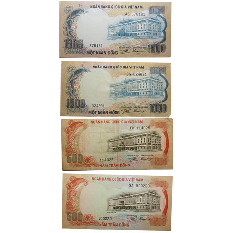 Ngân hàng Quốc gia Việt Nam Bank Notes 1000, 500 (4)