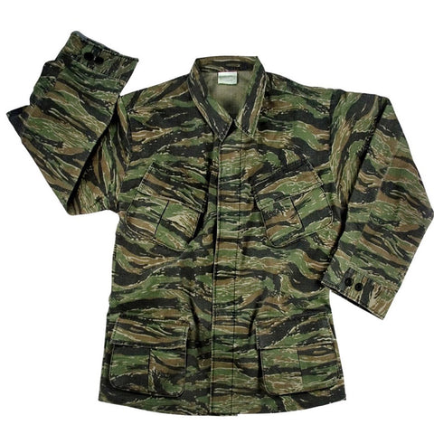Shirt - Vintage Vietnam Fatigue Rip-Stop - OD, Tiger Stripe