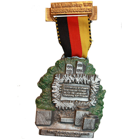 Vintage 1977 German 5. Wandertag Oberschwarzach Hiking Medal