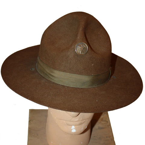 SALE Vintage US Army Campaign Hat - Private 1st Class Medical