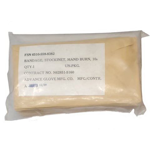 SALE Vietnam Era US Army USGI Hand Burn Bandages - PK 10 (6510-559-8382)