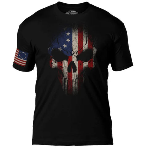 T-Shirt - Betsy Ross Flag Skull 7.62 Design Premium Men's T-Shirt