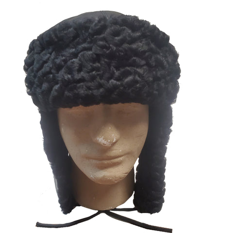 Soviet Black Ushanka Cap - Leather