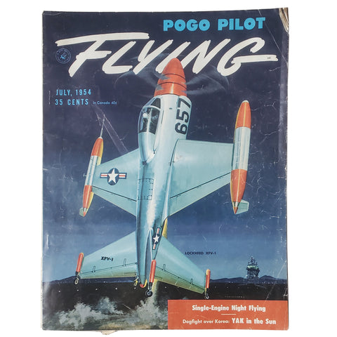 Vintage Flying Mag July-1954- Single Engine Night Flying & YAK-Sun