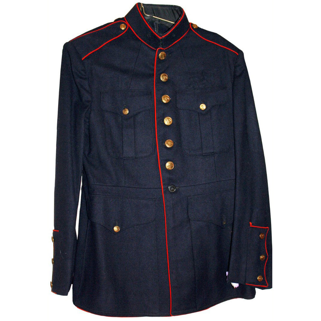 Vintage USMC Enlisted Dress Blue Coat - Red Piping (914HWS-USMCJ) * Hahn's World of Surplus & Survival Vintage USMC Enlisted Dress Blue Coat - Red Piping (914HWS-USMCJ) * Hahn's World of Surplus & Survival
