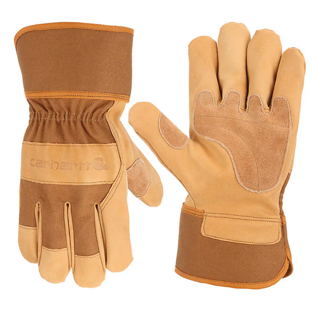 Carhartt Men's Grain Leather Safety Cuff Work Glove | Brown