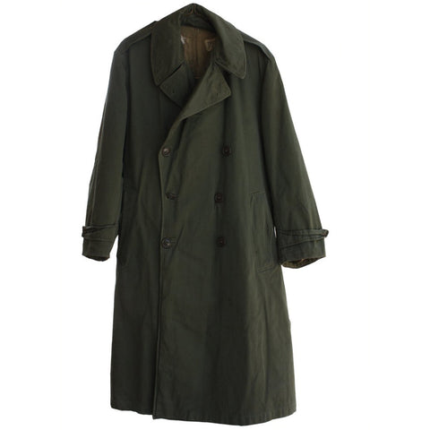 SALE Vintage WWII US Navy Lined Trench Coat & Hat - OD