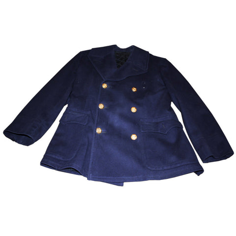 SALE Vintage Peacoat Style Doublebreasted Coat - Dark Blue