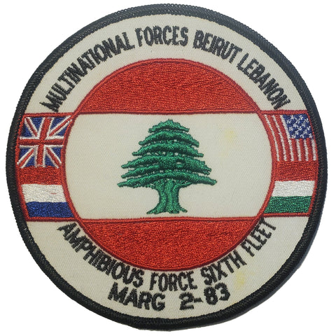 Patch - International Forces Beirut Lebanon Amphibious Force 6th Fleet - Sew On (7982)