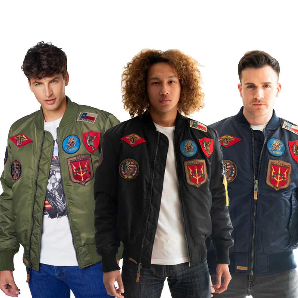 ★レゴ★GaJess Milla Short Blouson Navy Men's Top Gun MA-1 Nylon Bomber Jacket | Forces Jackets