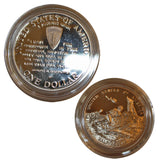 SALE Genuine WWII 50th Anniversary (2) Coins Proof - Silver