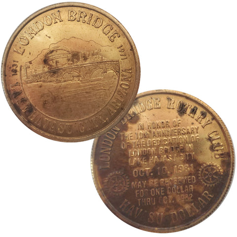 SALE 1981 London Bridge Rotary Club Commemorative Coin