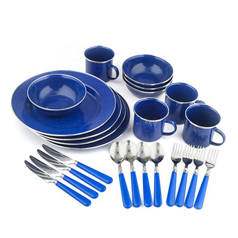 Stansport Deluxe 24-Piece Tableware Set