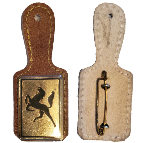 Horse Rearing Up Badge on Leather