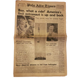 Rare Palo Alto Times 5/5/1961 "Boy, what a ride! America's first astronaut...""
