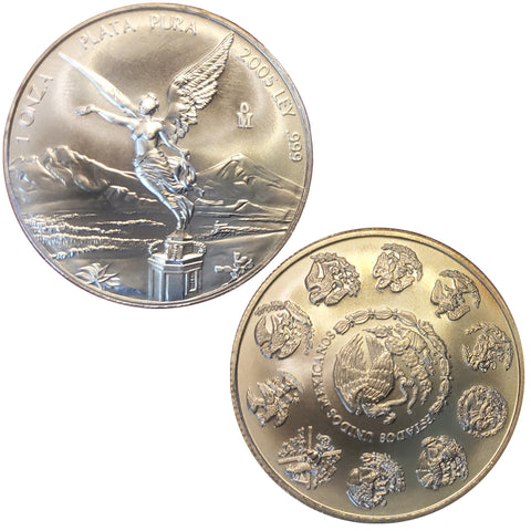 Mexico 2005 Rare Silver Libertad Coin 1 Onzas Plata Pura Circulated