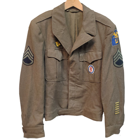 WWII Men's US Military Wool Field Jacket (Ike)- OD 40L