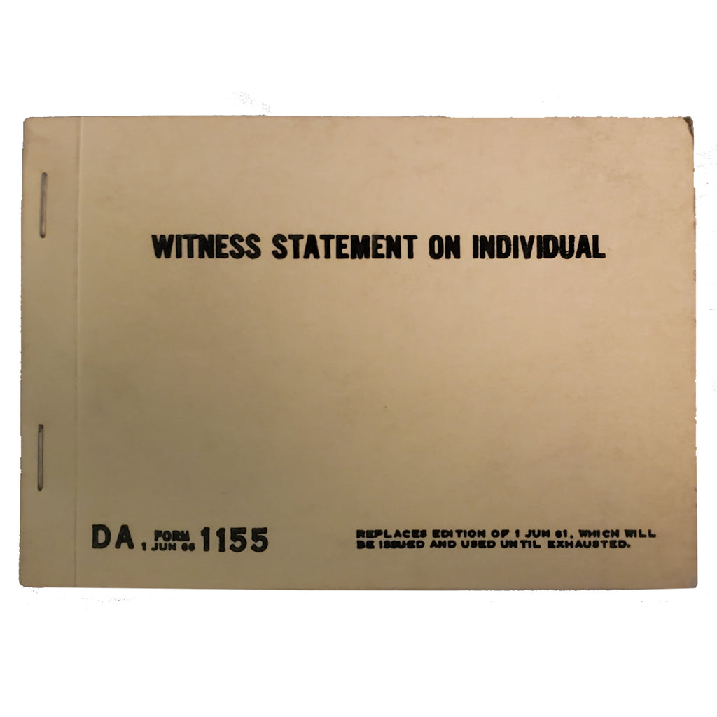 Witness Statement on Individual DA Form 1155 June 1 '66 – Hahn's World of Surplus & Survival witness-statement-on-individual-da-form-1155-june-1-66-hahn-s-world-of-surplus-survival