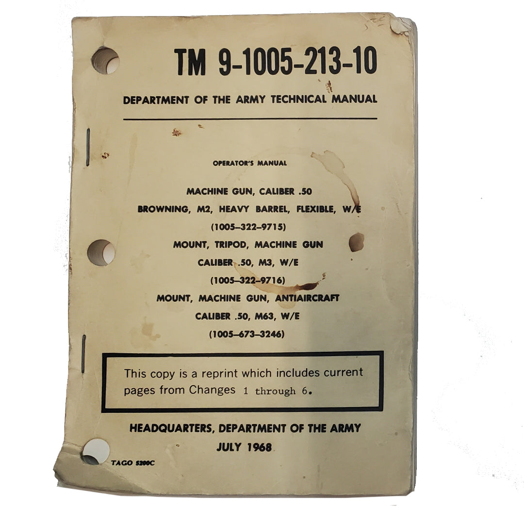 muuページ Handbook - Army Machine Gun, Cal. .50 . TM 9-1005-213-10