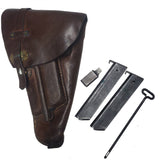 Holster - Rare WWII German Officers Leather Pistol Gun w/Ammo Magazines