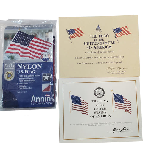 US Flag Flown Over Capital (Sen. Harry Reid Request)