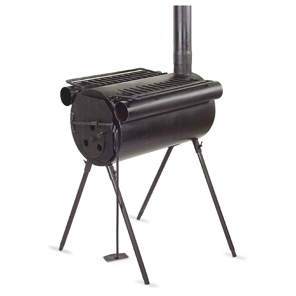 Tms portable military outlet camping wood stove