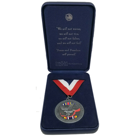 Hometown Heroes Salute 9/11 Medallion - George Bush w/Case