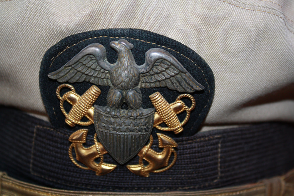 U.S. Navy Lt. Commander Khaki Officer's Complete Combination Cap