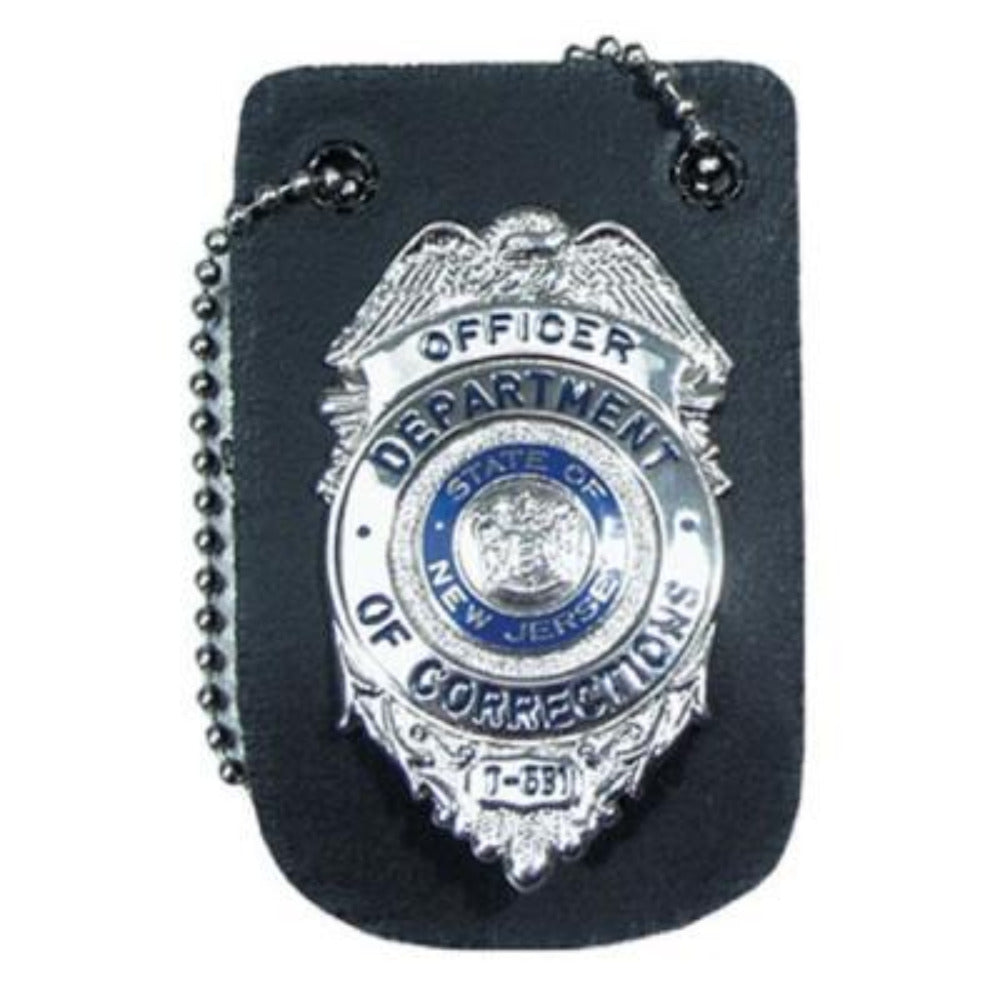 Leather Police Detective Badge Holder w/ Chain & Clip *BADGE Not INCLUDED!*
