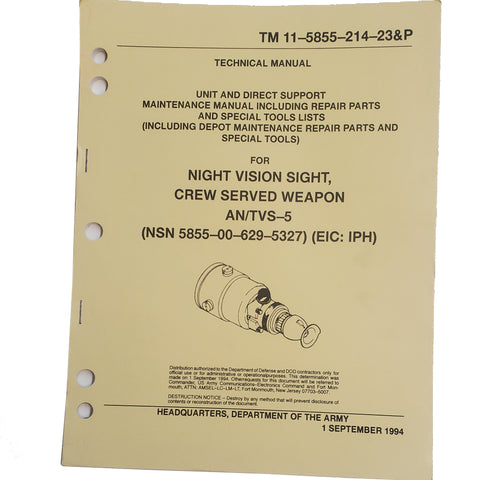 Handbook - Night Sight Vision Technical Manual (TM 11-5855-214-23&P)