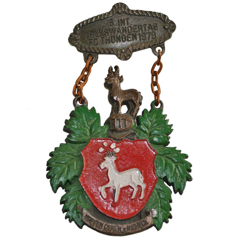 SALE Vintage 1979 German FC Thungen Hiking Medal Pin