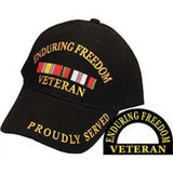 Eagle Emblems Enduring Freedom Veteran Ball Cap - Black (EM-CP00611) - Hahn's World of Surplus & Survival