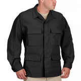 Jacket - Propper BDU Coat - 4 Pocket 60/40 Cotton/Poly Ripstop - Black (F5450)