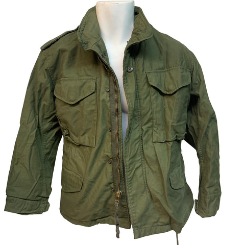 Jacket - USED U.S. Army OD Cold Weather M65 Field w/Hood & Patches