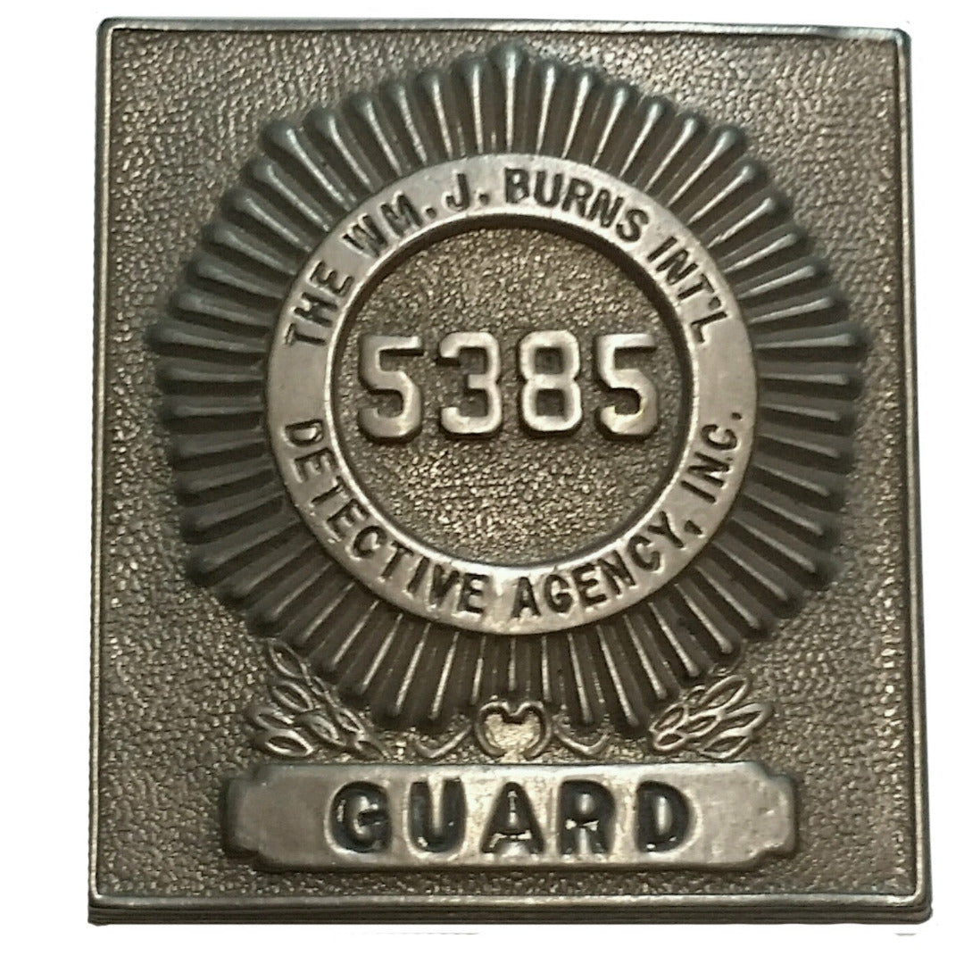 SALE Obsolete Hat Badge - WMJ Burns Int'l Detective Agency Guard
