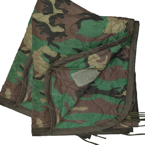 Poncho LIner - Vintage New Military Issue  - Woodland Camo