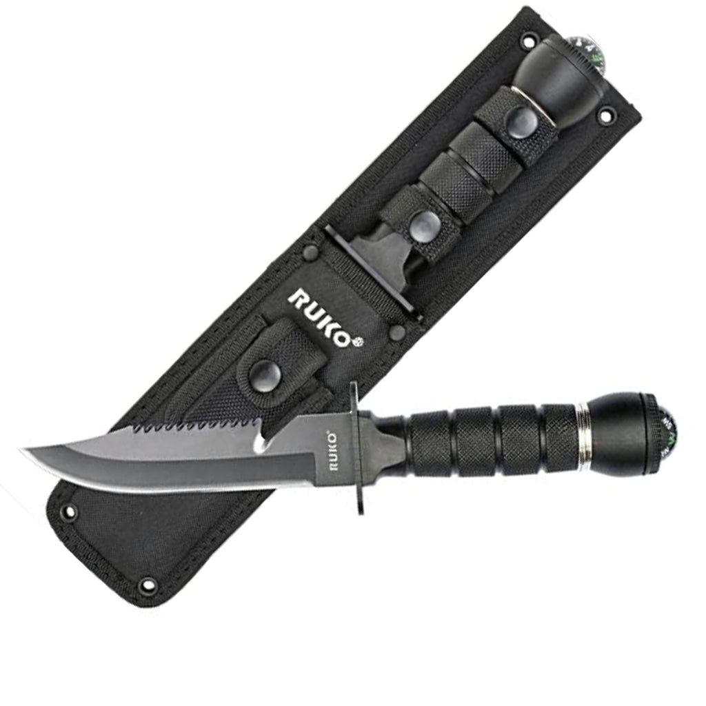 Ruko Knife - 11.75 Survival Knife w/Black Nylon Sheath – Hahn's World of  Surplus & Survival