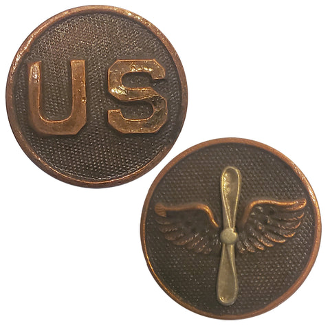 Vintage WWII U.S. Military Insignia & US Army Aviation Enlisted Collar Disc