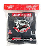 Railroad Socks Crew 8 Pair Pack - Black (8081)