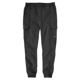 Dark gray jogger pants with cargo pockets on a white background