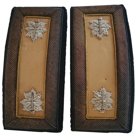 Vintage Oak Leaf Military Shoulder Boards - Bullion Embroidered