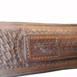 Belt- Vintage Handmade Tooled Leather Belt Without Holster