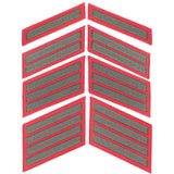 Service Stripes - Marine Corps Enlisted - Male - Green on Red (Patches)