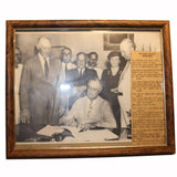 1935 Franklin Roosevelt New Deal Pic. w/Draft Dog Dodgers Article