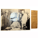 1935 Franklin Roosevelt New Deal Pic. w/Draft Dog Dodgers Article