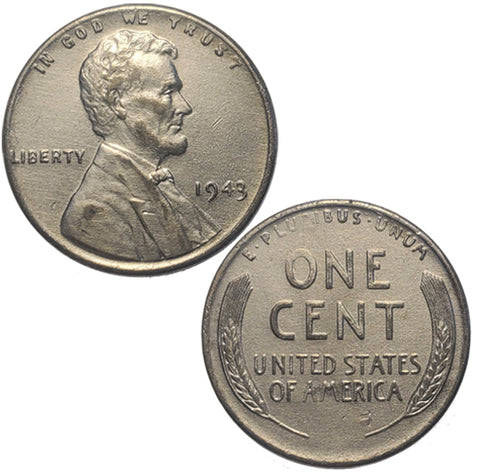 1943 Steel War Wheat Penny - NO MINT MARK (141LOR)