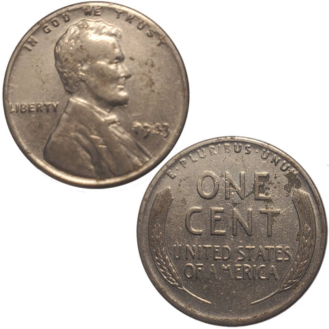 1943 Steel War Wheat Penny (157LOR)