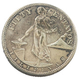 1944-S U.S. Fifty Centavos Filipinas - Silver (7862)