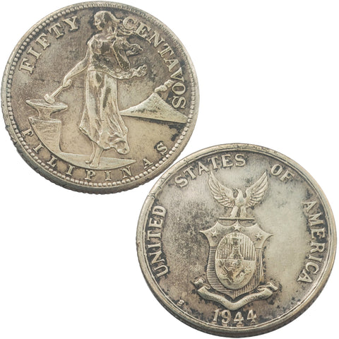 1944-S U.S. Fifty Centavos Filipinas - Silver (7862)